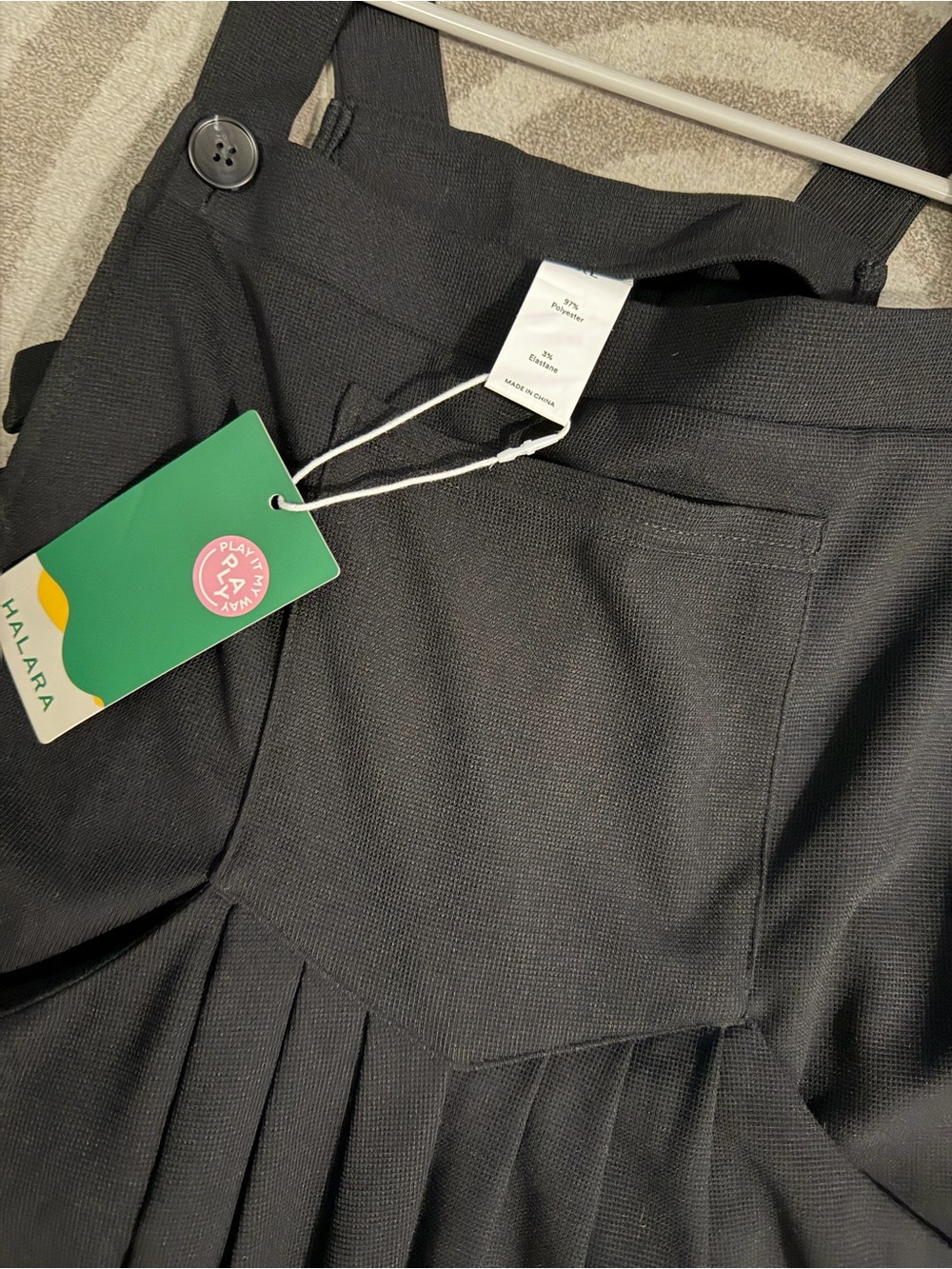 HALARA Black Wide-Leg Jumpsuit with Adjustable Straps - Picture 3 of 6